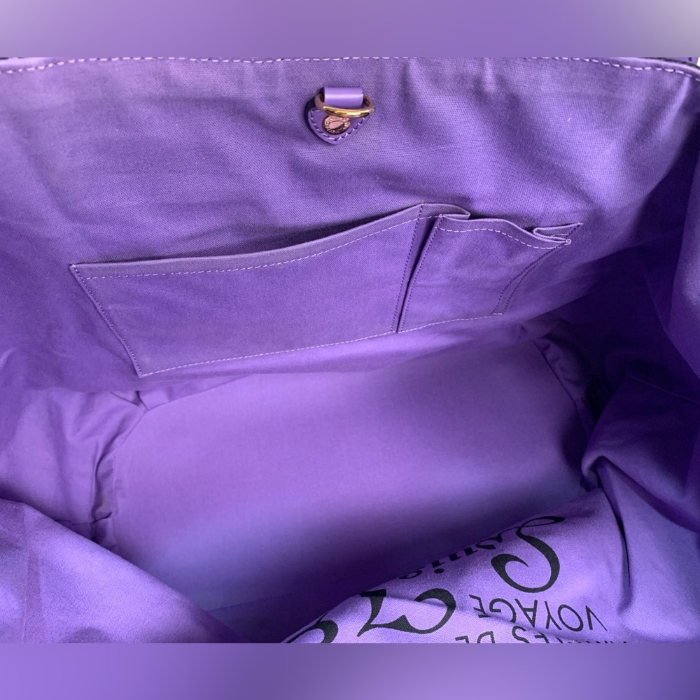 Louis Vuitton Limited Edition Purple Navy Canvas Cabas Ipanema GM Bag W Pouch - Picture 13 of 16